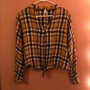 Flannel crop top